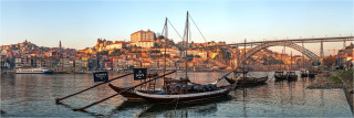  Panoramafoto Porto Portugal Portweinkähne
