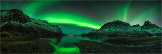  Panoramabild Aurora Borealis Polarlicht in Norwegen