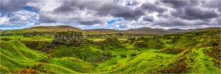  Panoramabild Schottland Isle of Skye Fairy Glen Berge