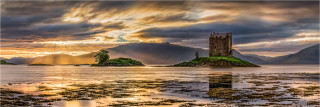  Panoramabild Schottland Castle Stalker Loch Laich