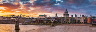  Panoramabild London Millenium Bridge St. Pauls Cathedral