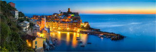  Panoramabild Vernazza am Abend Cinque Terre Italien