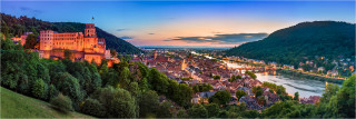  Panoramafoto Heidelberg nach dem Sonnenuntergang