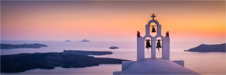  Panoramafoto Glockenturm auf den Kykladen Santorini