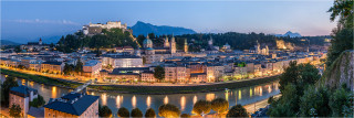  Panoramabild Salzburg im Sonnenuntergang