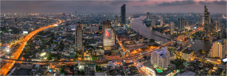  Panoramabild Skyline Stadtlandschaft Bangkok