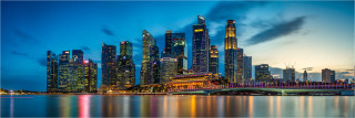  Panoramabild Skyline von Singapur