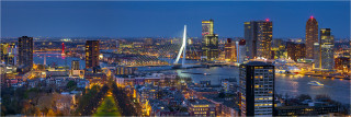  Panoramabild Abend Skyline Rotterdam Holland