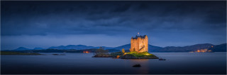  Panoramabild Stalker Castle Schottland am Abend