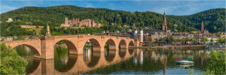  Panoramabild alte Brücke Heidelberg am Nachmittag