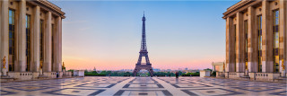  Panoramabild morgens am Trocadero Paris Frankreich