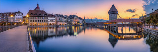  Panoramabild Luzern Schweiz am Abend