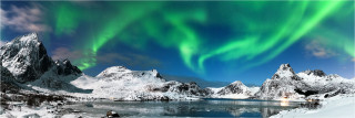  Panoramabild Nordlicht am Polarkreis