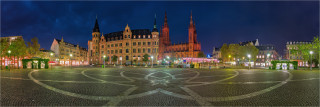  Panoramafoto Wiesbaden Marktplatz Rathaus