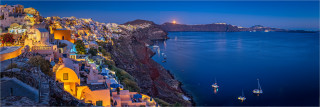 Panoramafoto  Oia Santorini Abendstimmung
