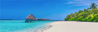  Panoramafoto  Malediven weißer Traumstrand