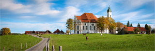 Panoramafoto Die Wieskirche in Bayern