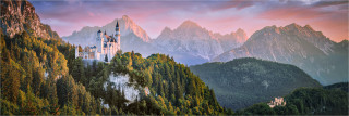  PanoramafotoSchloß Neuschwanstein in den Alpen