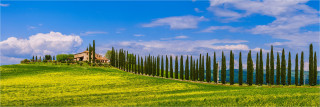  Panoramafoto Frühlingsfeld in der Toskana