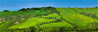  Panoramafoto La Foce Toskana Italien im Frühling