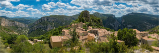  Panoramafoto Provence Bergdorf Rougon Verdon Schlucht 