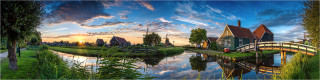  Panoramabild Abendsonne Zaanse Schans Holland