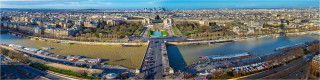  Panoramabild Paris Blick vom Eifelturm auf Trocadéro