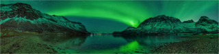 Panoramabild Polarlicht in Norwegen