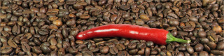  Panoramabild Kaffeebohnen Peperoni