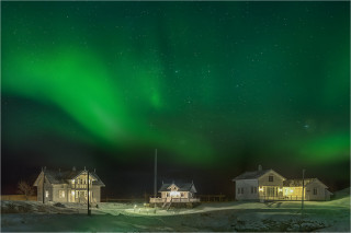  Wanddeko Polarlicht Lofoten Norwegen