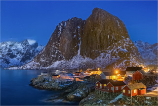  Wandbild Hamnøy Lofoten Norwegen