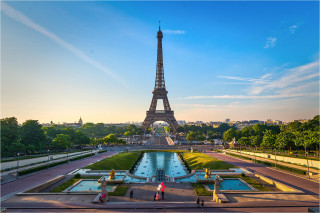  Wanddeko Eiffelturm Paris im Morgenlicht