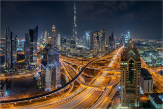  Wanddeko Dubai Verkehr am Burj Khalifa 