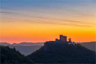  Wanddeko Sonnenuntergang über Burg Triberg Pfalz
