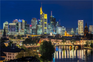  Wanddeko Nachtskyline von Frankfurt