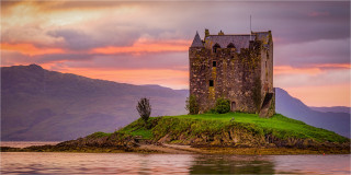  Panoramabild Castle Stalker Highlands Schottland
