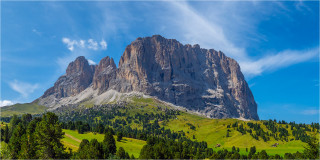  Panoramabild Plattkofel Val Gardena Dolomiten