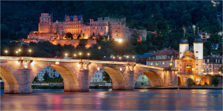  Panoramabild Heidelberg alte Brücke und Schloß