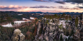  Panoramabild Felsenlandschaft der Bastei Sachsen