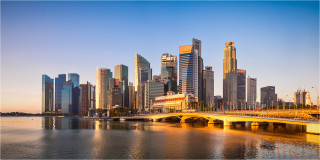  Panoramabild Singapur morgentliche Skyline