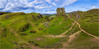  Panoramabild Schottland Isle of Skye Fairy Glen Landschaft