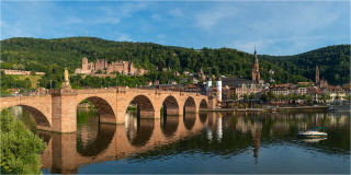 Panoramabild Heidelberg alte Brücke am Neckar