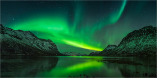  Panoramabild  Polarlicht Norwegen