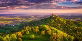  Panoramabild Hohenzollernalb im Morgenlicht