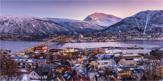  Panoramabild Hafen Tromsø Norwegen 