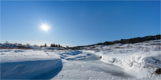  Panoramabild Winterlandschaft auf Island