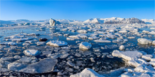  Panoramabild Gletschersee Island