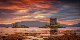  Panoramabild Burg Castle Stalker Schottland