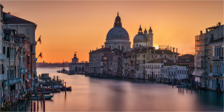  Panoramabild Morgens am Canal Grande Venedig