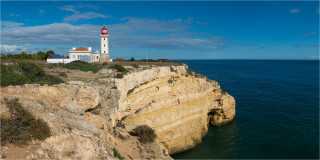  Panoramabild Leuchtturm Alfanzina  der Algarve Portugal